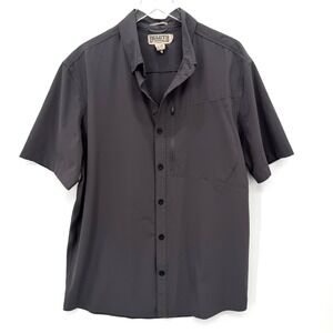 Duluth Trading Rangefinder Shirt Men L Button Down Standard Fit Untucked Gray